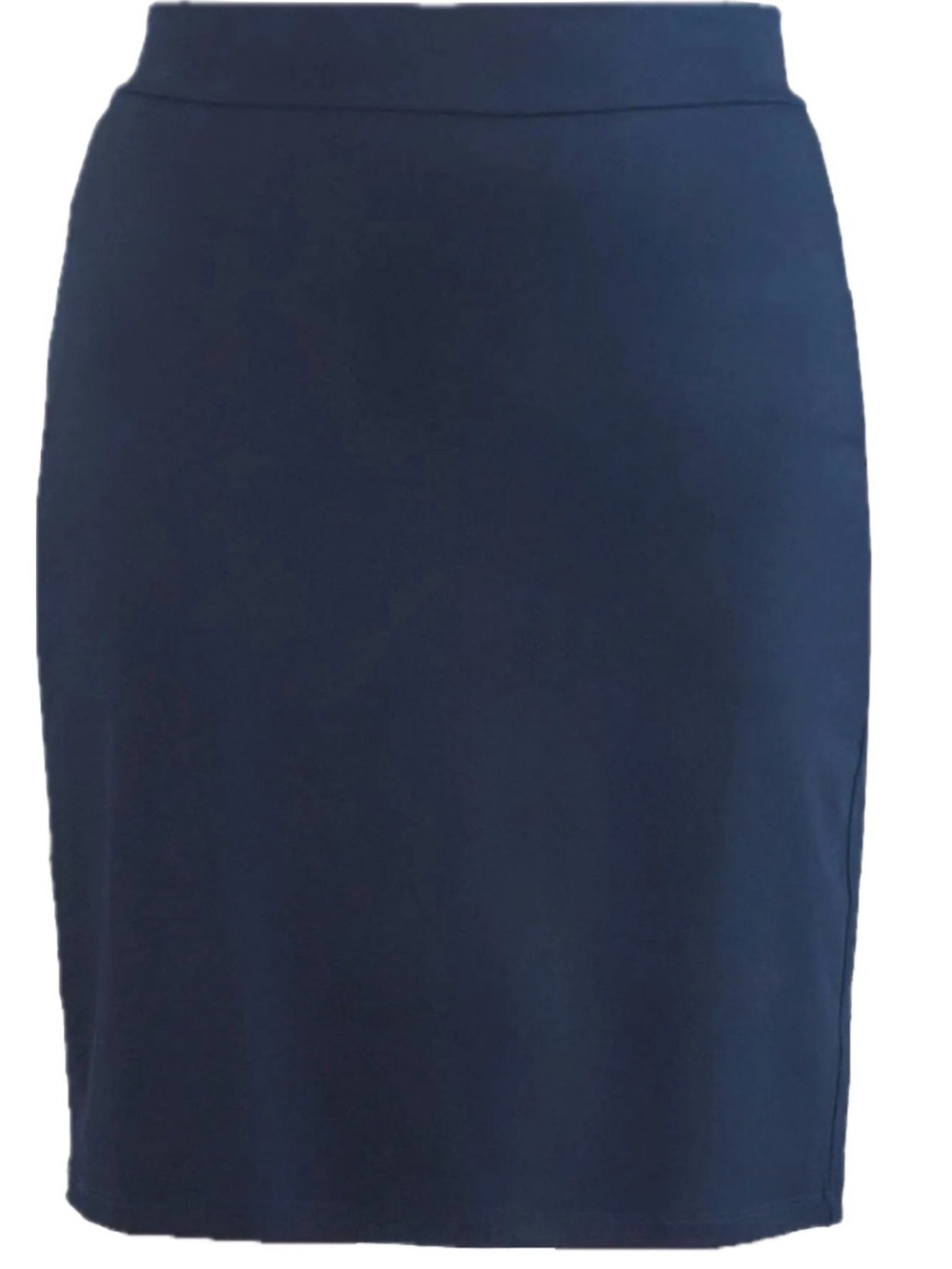 Quince Ultra-Stretch Ponte Pencil Skirt Navy M